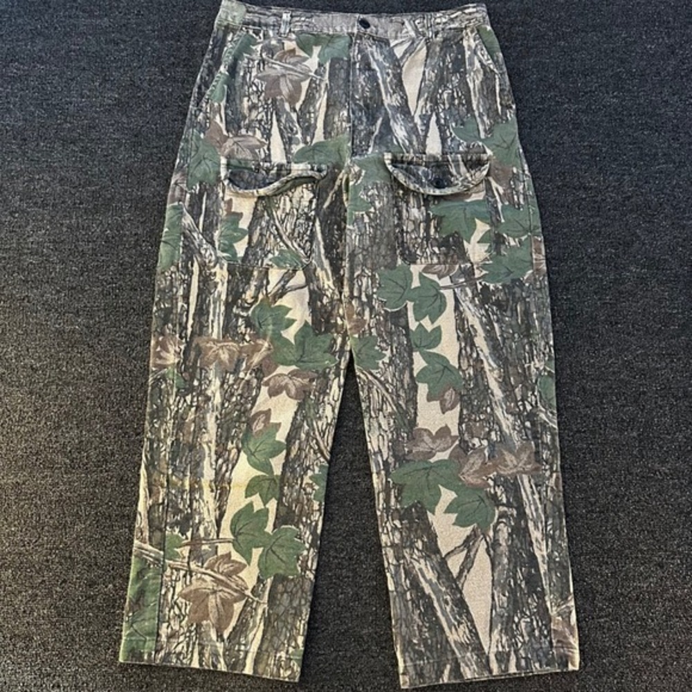 Ocoee Trebark Camo Pants Mens 36 Green Brown Good Vintage Cotton Utility FLAW